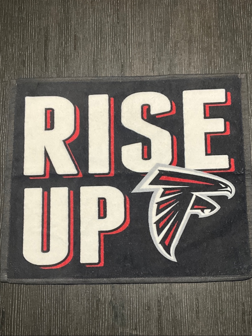 Atlanta Falcons Black White and Red "Rise Up" fan towel
